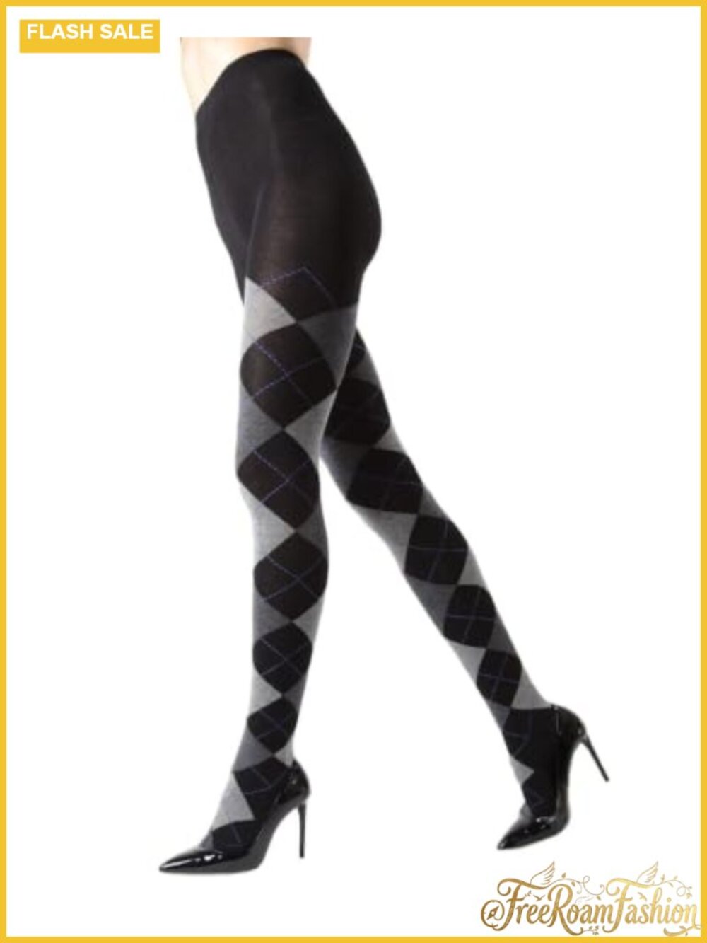 Argyle Cotton Sweater Tights Womens Textured Winter Warm Hosiery